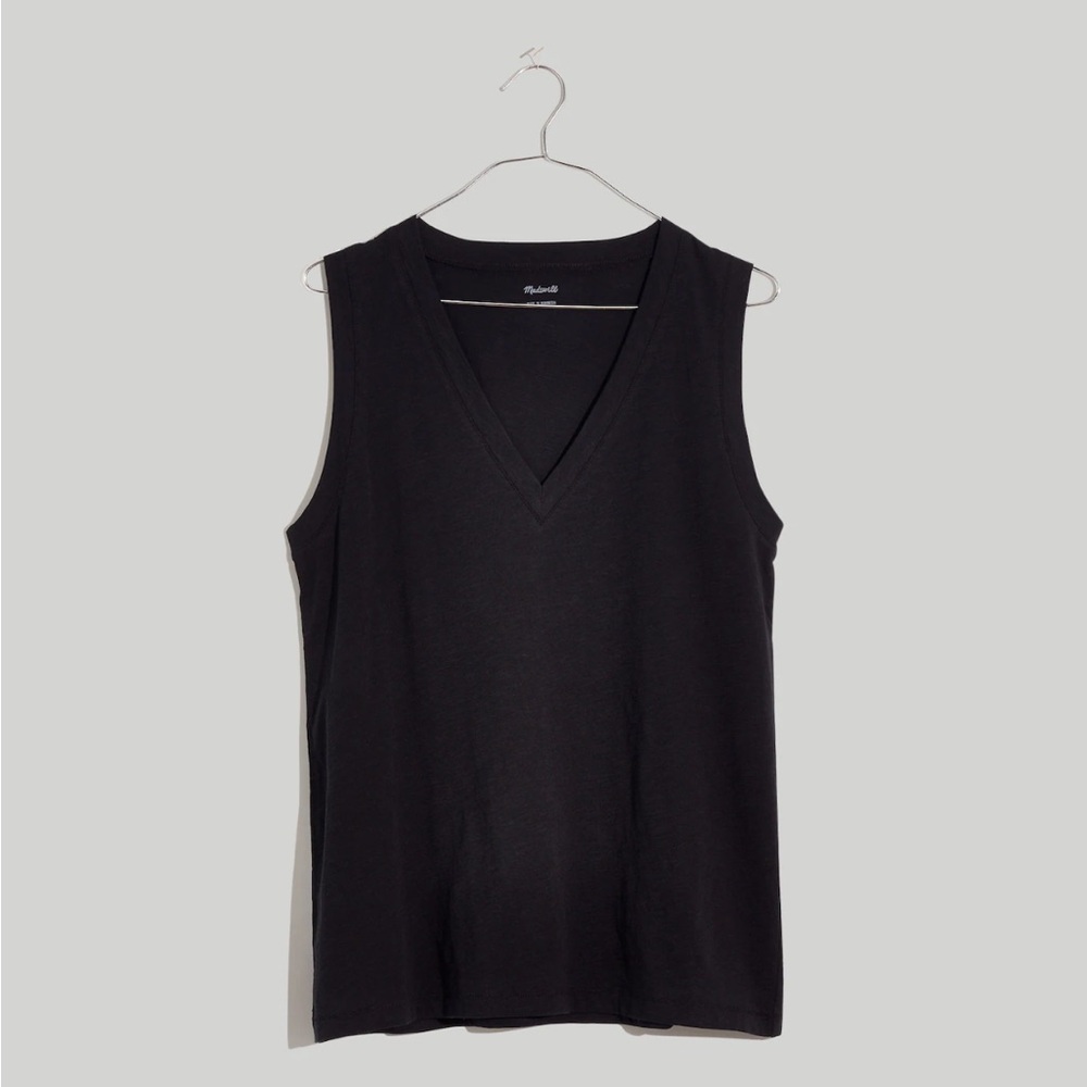 Madewell Whisper Cotton V-Neck Tank SIZE XS - Picture 6 of 7